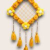 Handmade Wool Wall Hanging with Tassels – Yellow Floral Decorative Home & Festive Décor