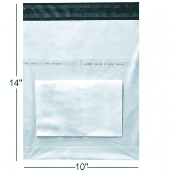 10x14 10 x 14 Inch Transparent Courier Polybag with POD Jacket – Tamper Proof Self Adhesive Shipping Bag