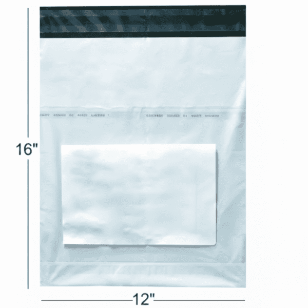 12 x 16 Inch Transparent Courier Polybag with POD Jacket – Tamper Proof Self Adhesive Shipping Bag
