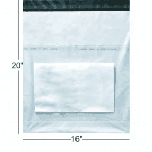 16x20 16 x 20 Inch Transparent Courier Polybag with POD Jacket – Heavy Duty Tamper Proof Self Adhesive Shipping Bag