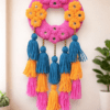 ChatGPT Image Mar 1, 2026, 03_34_17 PM Handmade Multicolor Woolen Dreamcatcher Wall Hanging with Tassels – Festive Home Décor for Living Room & Entrance