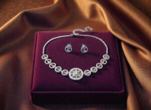 Gemini_Generated_Image_wqtzujwqtzujwqtz (4) Premium AD Floral Necklace Set with Earrings – Silver Plated American Diamond Party Wear Jewellery