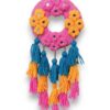 IMG20250708181338-Photoroom (1) Handmade Multicolor Woolen Dreamcatcher Wall Hanging with Tassels – Festive Home Décor for Living Room & Entrance