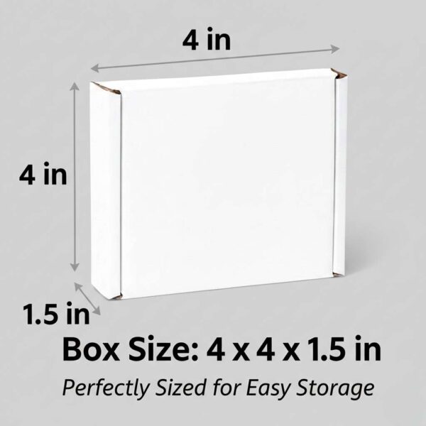 4x4x1.5 Inch White Corrugated Box (3 Ply) – Small Shipping / Ecommerce Packaging Box