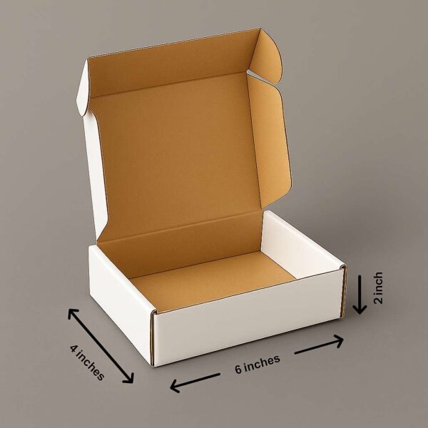 6x4x2 Inch White 3 Ply Corrugated Mailer Box for Shipping & E-commerce Packaging – Durable Packing Box