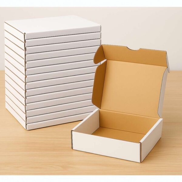 6x4x2 Inch White 3 Ply Corrugated Mailer Box for Shipping & E-commerce Packaging – Durable Packing Box