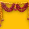Artificial Marigold Flower Toran for Door Decoration – Yellow & Red Festive Garland for Home & Temple