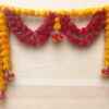 Artificial Marigold Flower Toran for Door Decoration – Yellow & Red Festive Garland for Home & Temple