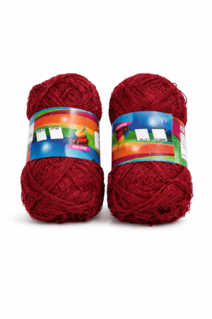 ChatGPT Image Feb 26, 2026, 02_28_49 PM Maroon 3 Ply Craft Wool – Pack of 2 (100 Gram Each) | Acrylic Yarn for Knitting, Craft & Decoration