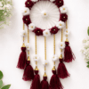 ChatGPT Image Mar 1, 2026, 02_46_34 PM Handcrafted Floral Wall Hanging with Tassels – Red & White Decorative Festive Home Décor