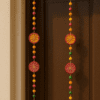 Multicolor Decorative Door Latkan (Pair of 2) with Beads & Golden Bell – Festive Entrance Hanging for Home