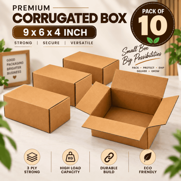 9x6x4 Inch 3 Ply Corrugated Shipping Box – Heavy Duty Packaging Box for E-commerce