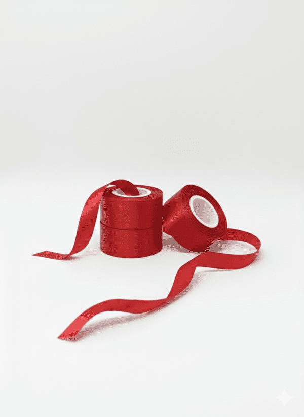 Red Satin Ribbon Roll – 1 Inch Width, 10 Meter Length | Craft & Decoration Material (Pack of 3 rolls)