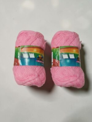 Gemini_Generated_Image_9c1p4q9c1p4q9c1p (1) Pink 3 Ply Craft Wool – Pack of 2 (100 Gram Each) | Soft Acrylic Yarn for Craft, Knitting & Decoration
