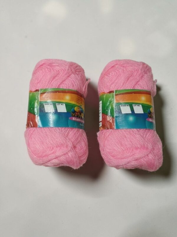Pink 3 Ply Craft Wool – Pack of 2 (100 Gram Each) | Soft Acrylic Yarn for Craft, Knitting & Decoration