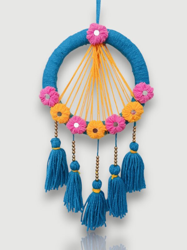 IMG20250708181445-Photoroom (1) Handcrafted Boho Floral Wall Hanging with Tassels – Multicolor Festive Home Décor