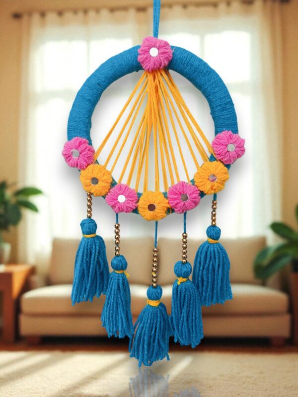 IMG20250708181445-Photoroom Handcrafted Boho Floral Wall Hanging with Tassels – Multicolor Festive Home Décor