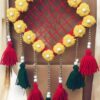 Handcrafted Diamond Shape Floral Wall Hanging with Tassels – Multicolor Festive Home Décor
