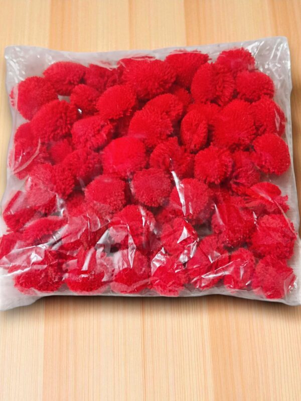 Red Craft Pom Poms – 100 Gram Pack | Soft Pom Poms for DIY Crafts & Decoration