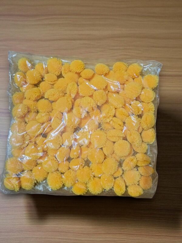 white-Photoroom (1) Yellow Craft Pom Poms – 100 Gram Pack | Soft Pom Poms for DIY Crafts & Decoration