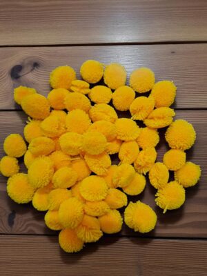 white-Photoroom Yellow Craft Pom Poms – 100 Gram Pack | Soft Pom Poms for DIY Crafts & Decoration