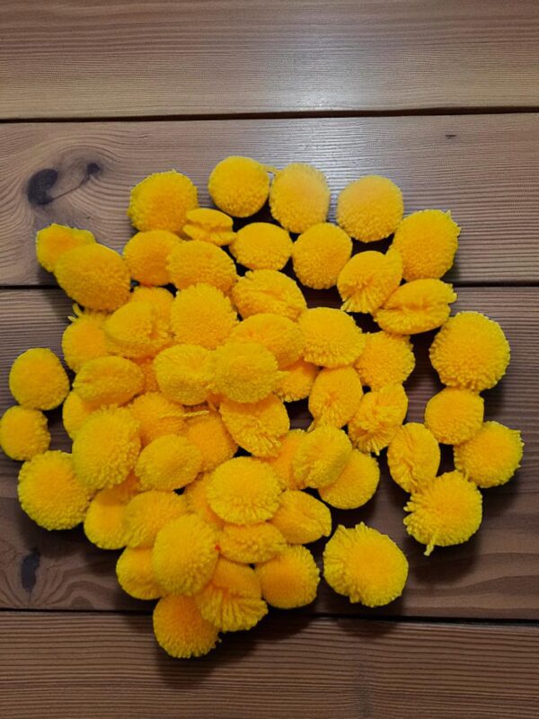 white-Photoroom Yellow Craft Pom Poms – 100 Gram Pack | Soft Pom Poms for DIY Crafts & Decoration